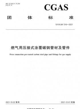 燃?xì)庥脡航邮酵扛蔡间摴懿募肮芗F(tuán)體標(biāo)準(zhǔn)S 016-2021